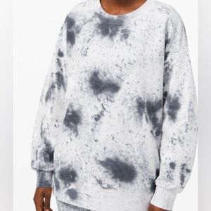 Perfectly Oversized Crew "Marble Dye" | Size: 8 | Color: White & Navy